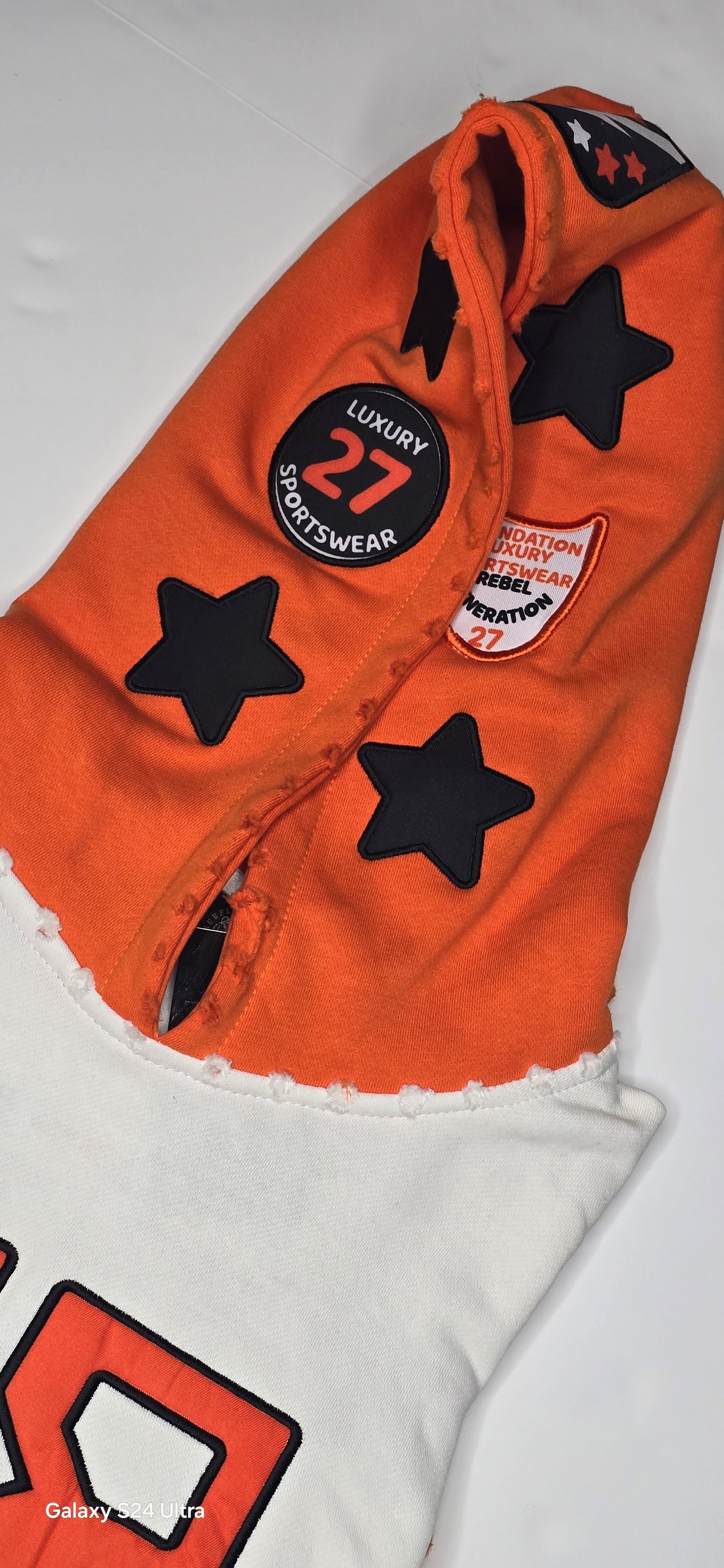 REBEL FASHION HOUSE HOODIE (ORANGE/OFF WHITE)